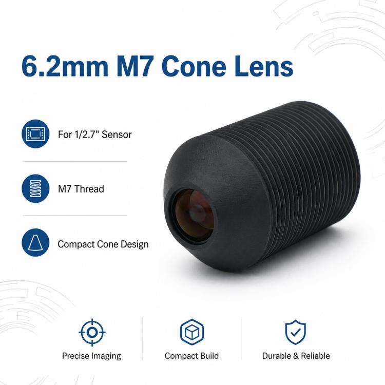 6.2mm M7 Cone Fixed Focus Lens Small Camera Module For Optical Lens
