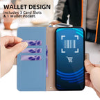 Bunny Ears Side Magnetic Clasp Vegan Leather Phone Case with Wrist Strap