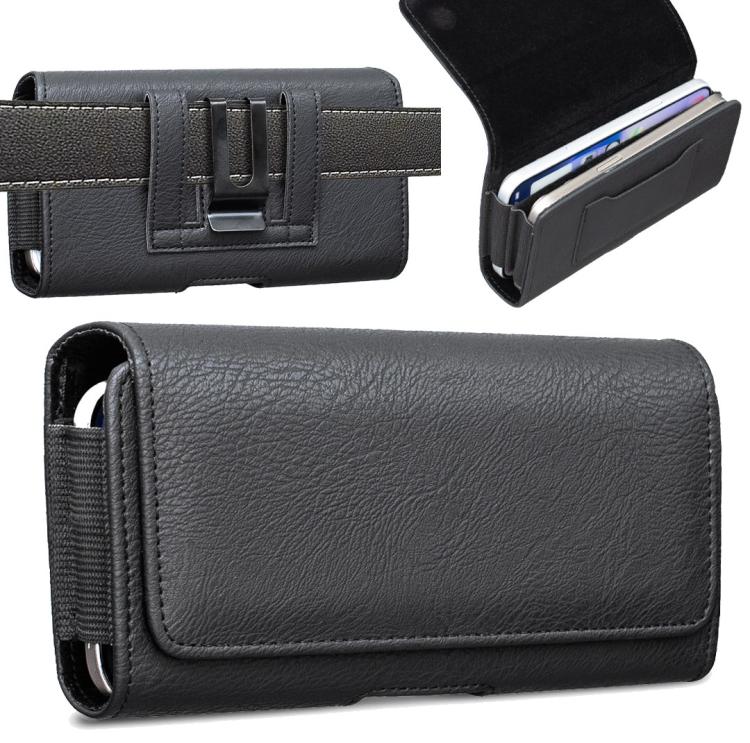 BFB23 Rhino Texture Double-Layer Horizontal Phone Waist Bag