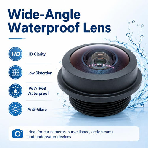 1/2.9 Inch Sensor HD Night Vision Panoramic Waterproof Lens for Automotive Surround View and Rear View Cameras, 1.8mm Wide Angle Lens