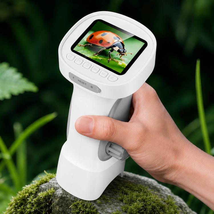 Portable 1000X Kids Digital Microscope with 2.4-Inch IPS Display — Pink
