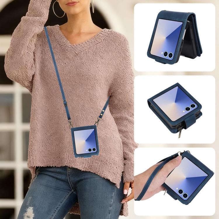 Crossbody Multifunctional Frosted Zipper Wallet Leather Phone Case — view 9