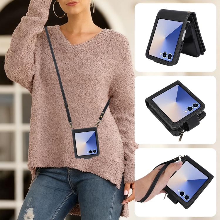 Crossbody Multifunctional Frosted Zipper Wallet Leather Phone Case — view 10
