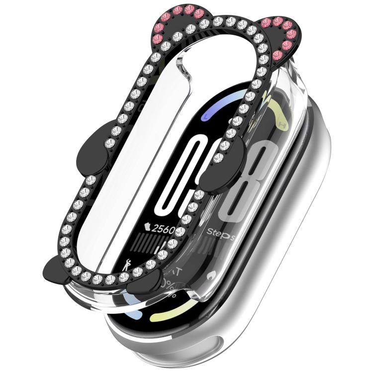 Bear Diamond Half Coverage Hollow PC Hybrid Metal Watch Case