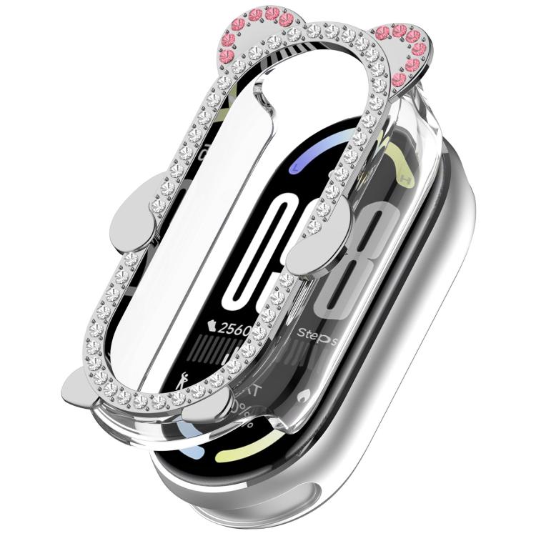 Bear Diamond Half Coverage Hollow PC Hybrid Metal Watch Case