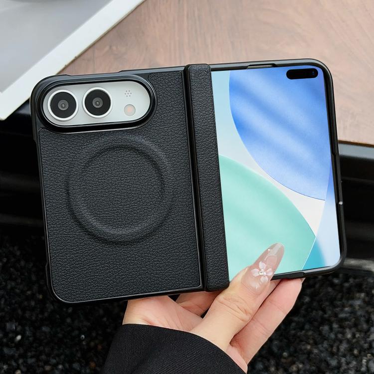 Folding Shaft Magnetic Litchi Texture Leather Phone Case