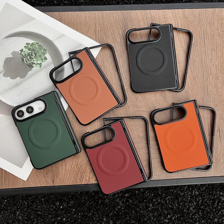 Folding Shaft Magnetic Litchi Texture Leather Phone Case