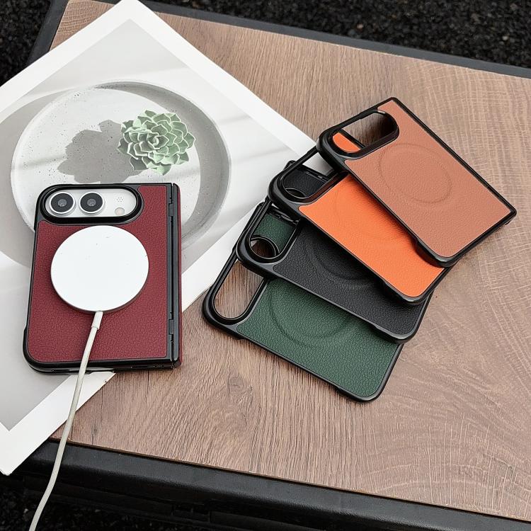 Folding Shaft Magnetic Litchi Texture Leather Phone Case