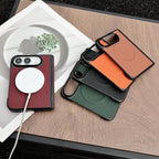 Folding Shaft Magnetic Litchi Texture Leather Phone Case