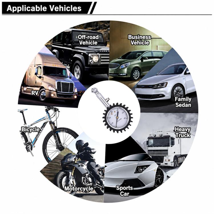 Car High Precision Metal Tire Pressure Gauge