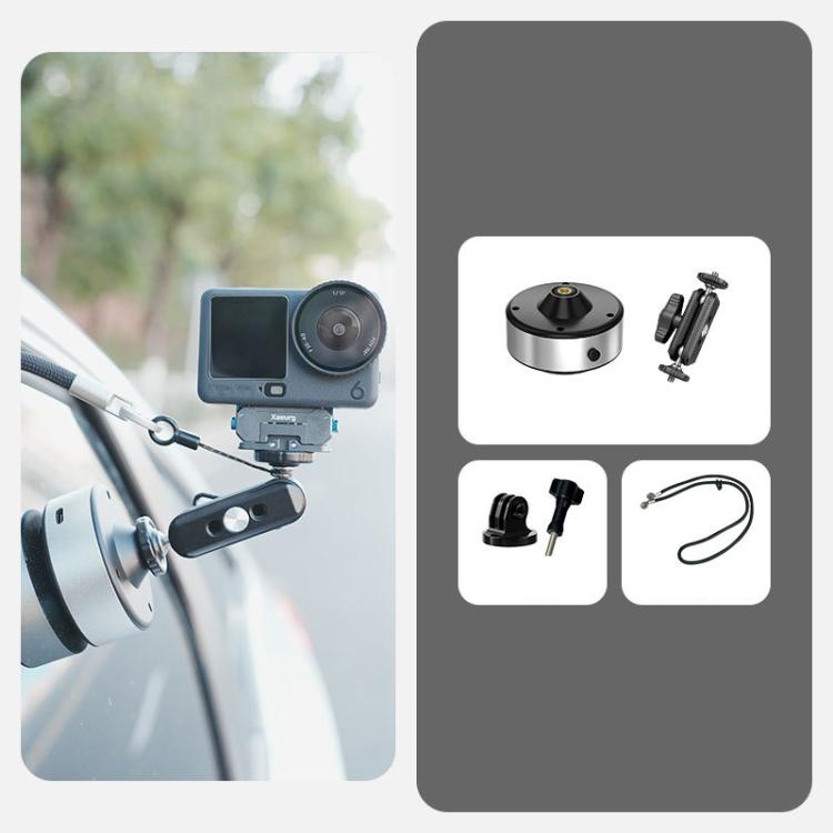 Xasurg Electric Vacuum Suction Cup Mount for DJI, Insta360, GoPro and Other Action Cameras — Suction Cup + Arm