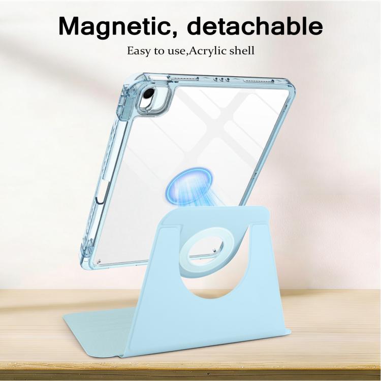 Magnetic Detachable Dual-Clasp Acrylic Rotation Tablet Case