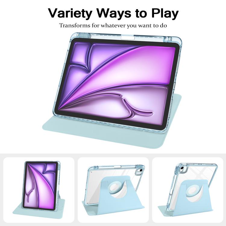 Magnetic Detachable Dual-Clasp Acrylic Rotation Tablet Case