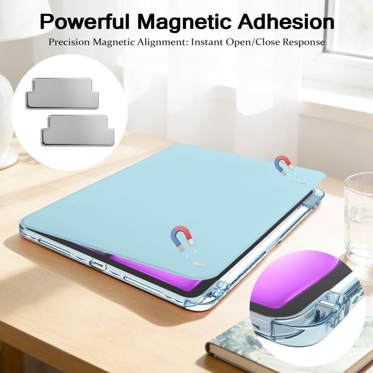Magnetic Detachable Dual-Clasp Acrylic Rotation Tablet Case