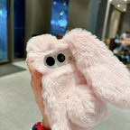 Foldable Plush Rabbit TPU Phone Case