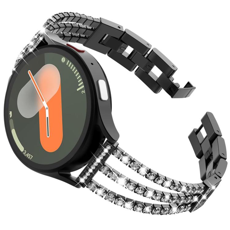 xDfind Universal Flat End Three Diamond Metal Watch Band