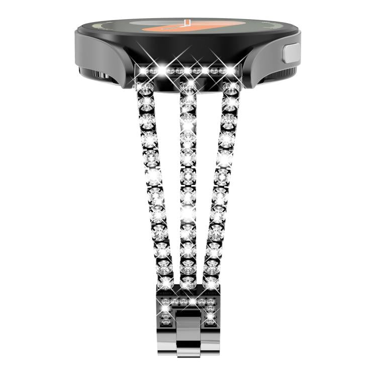 xDfind Universal Flat End Three Diamond Metal Watch Band
