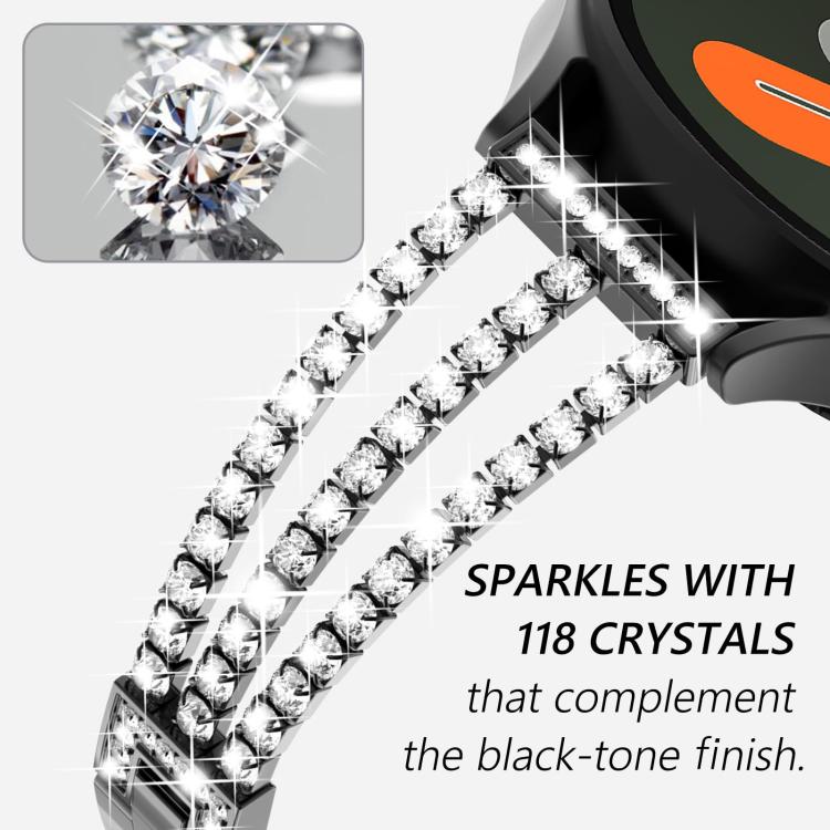 xDfind Universal Flat End Three Diamond Metal Watch Band