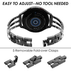 xDfind Universal Flat End Three Diamond Metal Watch Band