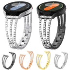 xDfind Universal Flat End Three Diamond Metal Watch Band
