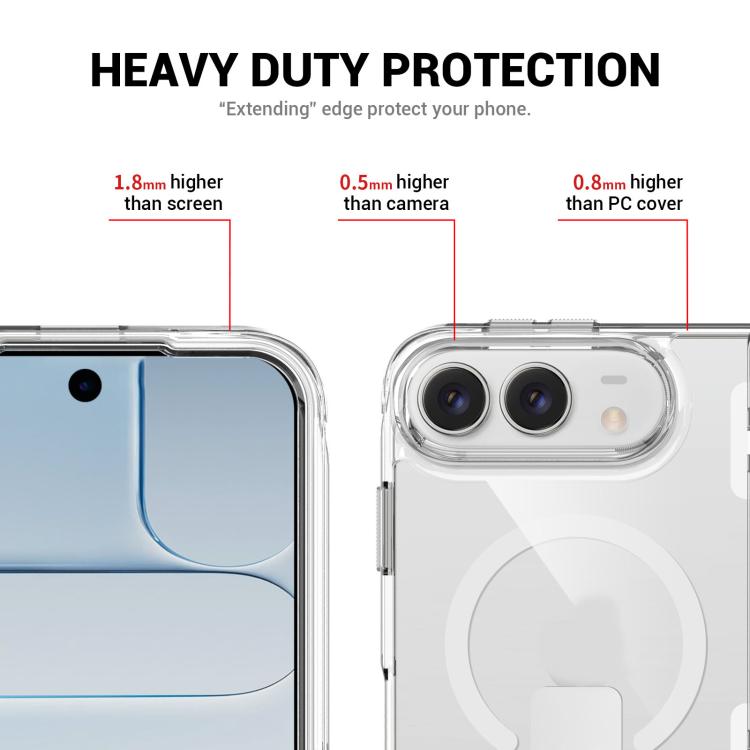 TPU + PC Hybrid 2.5mm Thick Shockproof Magnetic Phone Case with Holder