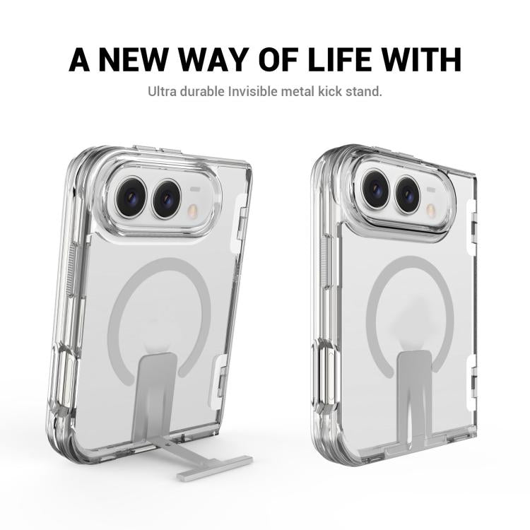 TPU + PC Hybrid 2.5mm Thick Shockproof Magnetic Phone Case with Holder