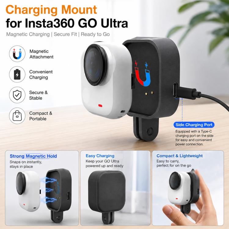 Action Camera Magnetic Charging Dock Mount Adapter