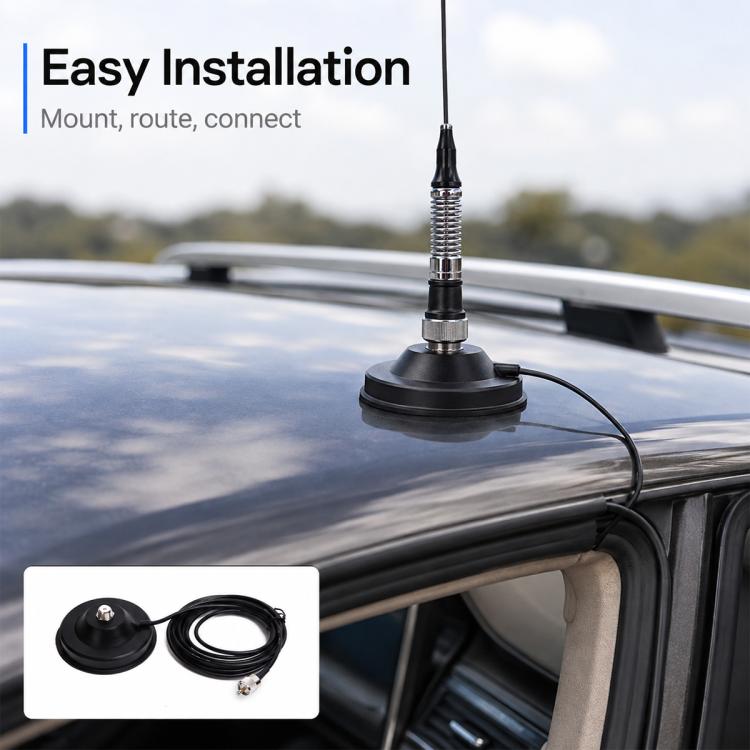 12CM Vehicle Magnetic Antenna Mount Base with 5M Coaxial Cable for Mobile Radio Antennas — view 5
