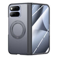 Intergrated Shell And Flim Translucent Frosted Hinge Protective Phone Case with 360 Degree Holder