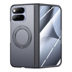 Intergrated Shell And Flim Translucent Frosted Hinge Protective Phone Case with 360 Degree Holder