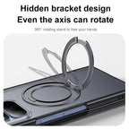 Intergrated Shell And Flim Translucent Frosted Hinge Protective Phone Case with 360 Degree Holder