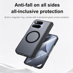 Intergrated Shell And Flim Translucent Frosted Hinge Holder Magnetic Phone Case