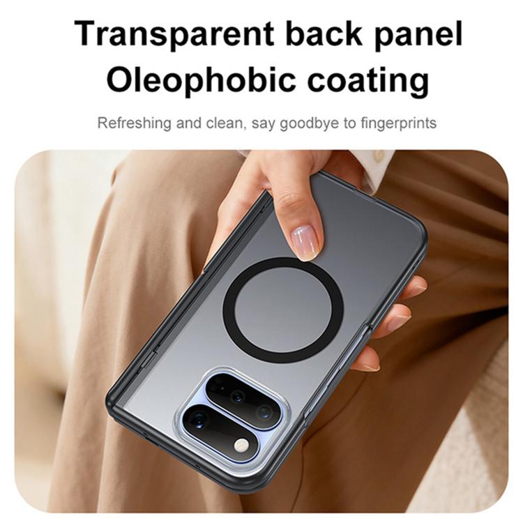 Intergrated Shell And Flim Translucent Frosted Hinge Holder Magnetic Phone Case