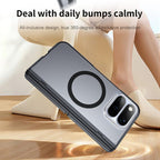 Intergrated Shell And Flim Translucent Frosted Hinge Holder Magnetic Phone Case
