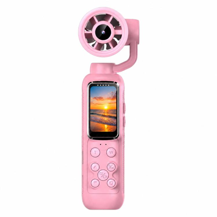 1.47 inch IPS Screen 2.5K HD Handheld Vlog Video Camera with Fan — Pink