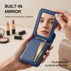 Square Mirror Hinge Folding Magnetic Card Bag