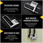 Adjustable Lock-Length Combination Lock for Cabinet Door Handles — view 11