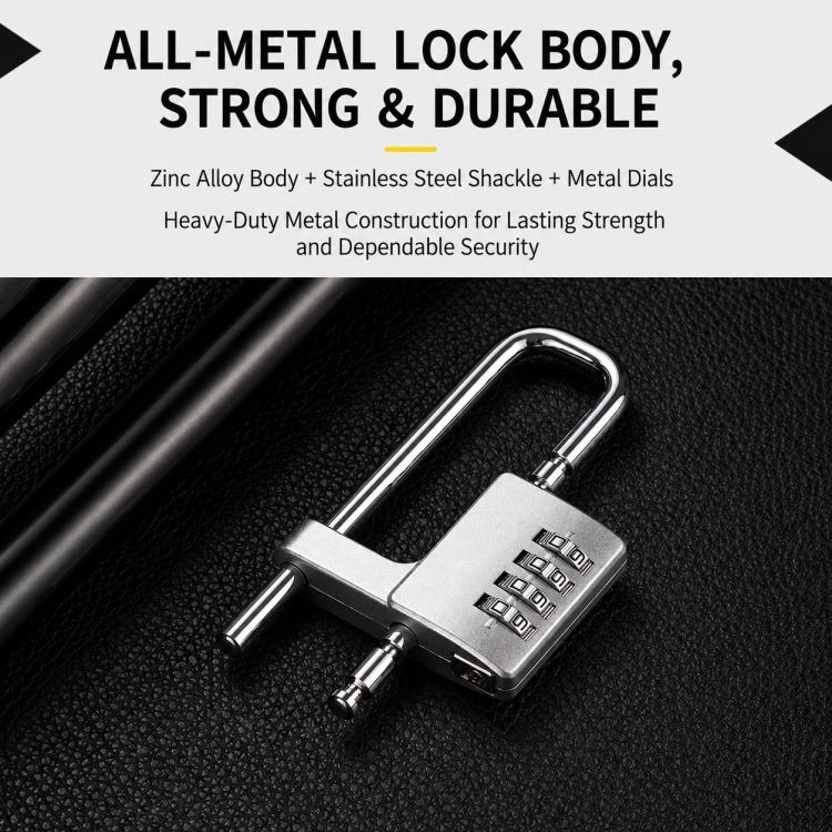 Adjustable Lock-Length Combination Lock for Cabinet Door Handles — view 5