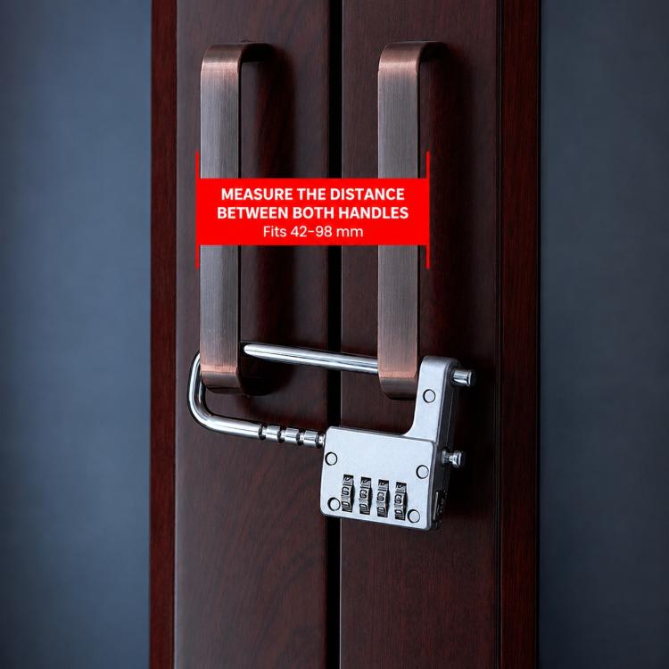Adjustable Lock-Length Combination Lock for Cabinet Door Handles — view 9