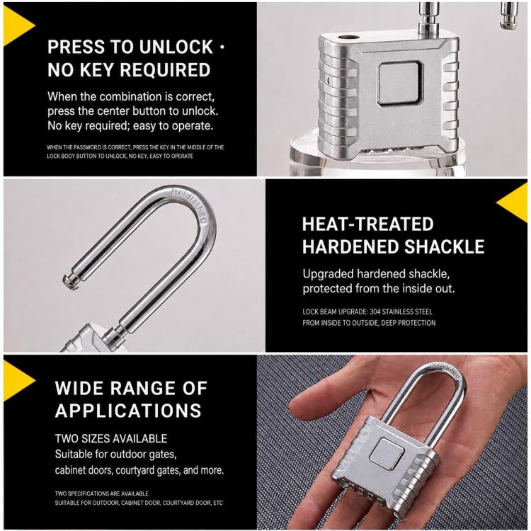 All-Metal Combination Padlock Heavy-Duty Lock for Warehouse & Garden Gate — view 11
