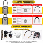 Wall-Mount Key Storage Box Combination Lock with Steel Cable & Plastic Lock Body — view 12