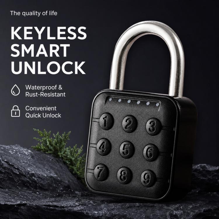 Keypad Smart Combination Padlock Waterproof Security Lock for Cabinets & Gates — view 3