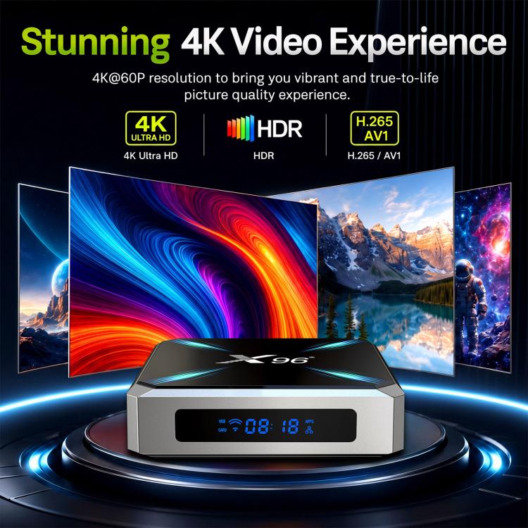 X96 Lite Android 14 Network TV Box, ARM Cortex A55 Quad-Core