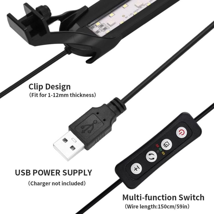 HS-Q1 USB DC5V 6W 15 LEDs Clip-on Aquarium Light with Timer and Dimming Function — view 6