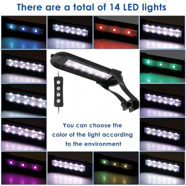 HS-Q1 USB DC5V 6W 15 LEDs Clip-on Aquarium Light with Timer and Dimming Function — view 8