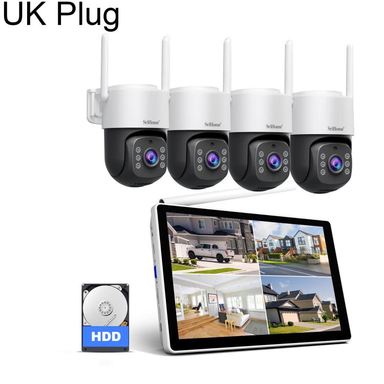 SriHome NVS012-IPC056 5MP 8-Channel NVR WiFi Network Camera Kit Supports 3.5 inch Hard Drives