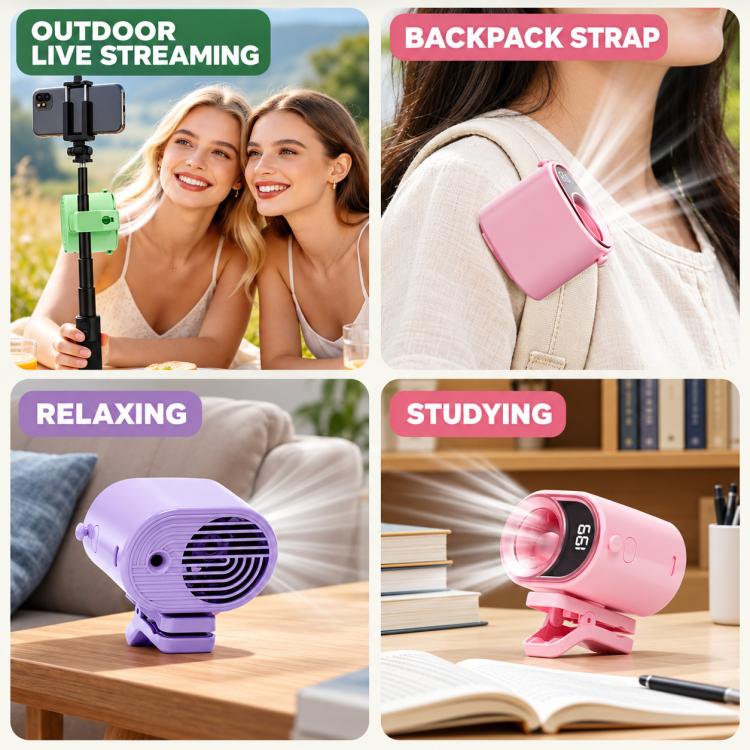 Portable Clip-on Smart Stepless Speed ??Control Digital Display Fan — view 12