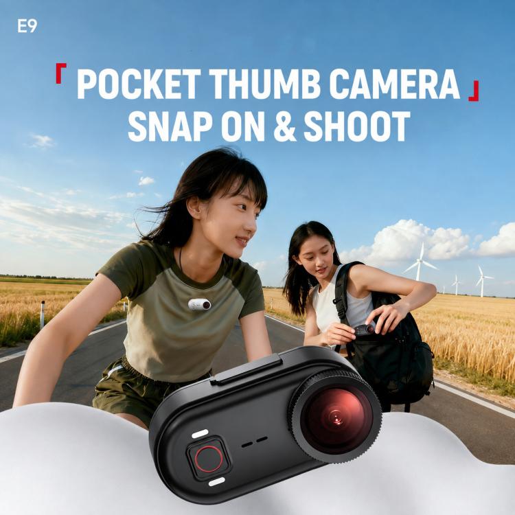 GO9 Pocket Thumb Magnetic Wearable Sports Camera — Black