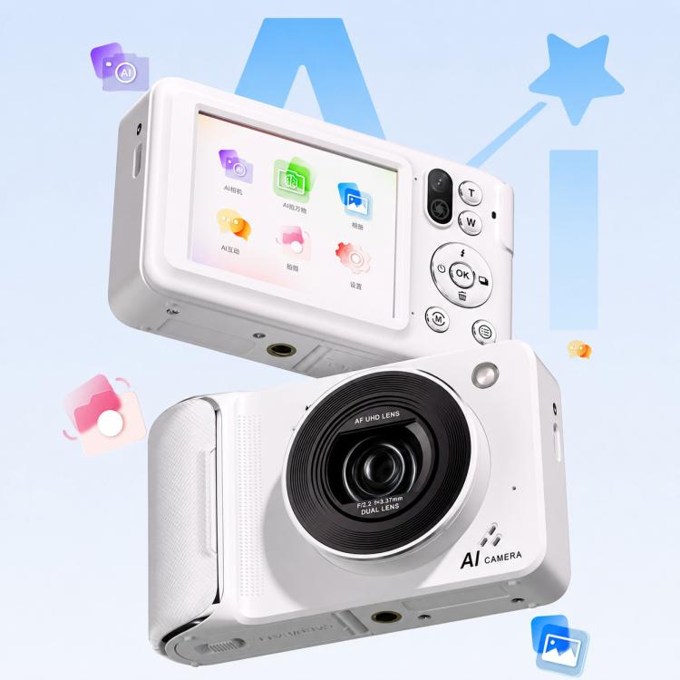DC309AI IPS 4K Recorder Kids AI Smart Voice Camera — Black