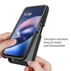 Starry Sky Matte Two-Tone Shockproof TPU Hybrid PC Phone Case — Black